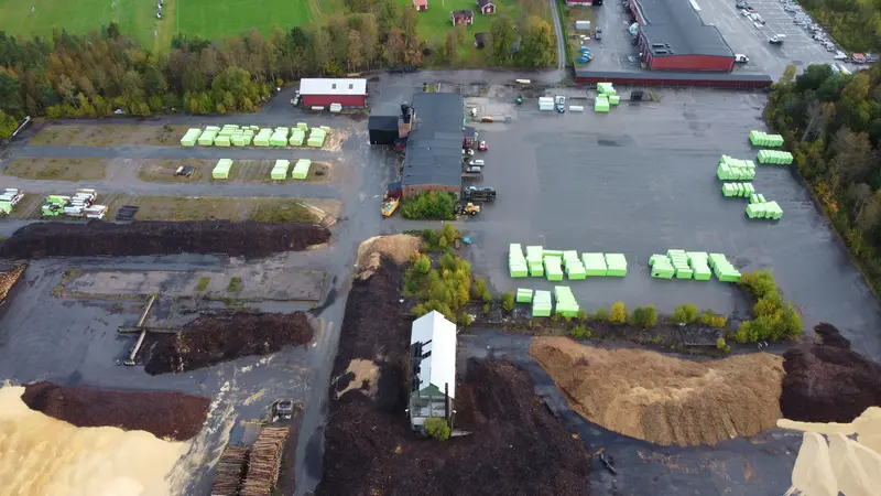 Bilden visar ett flygfoto över delar av Unionsområdet